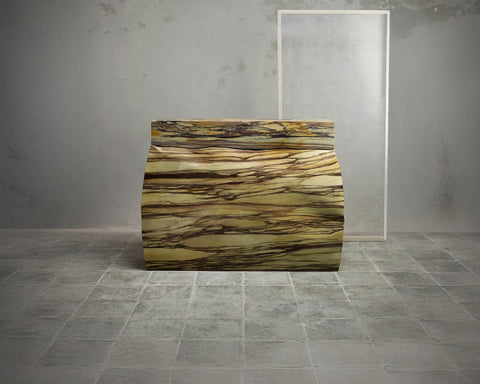 Pattern Cut Console Breccia Medicea and Faux Marble