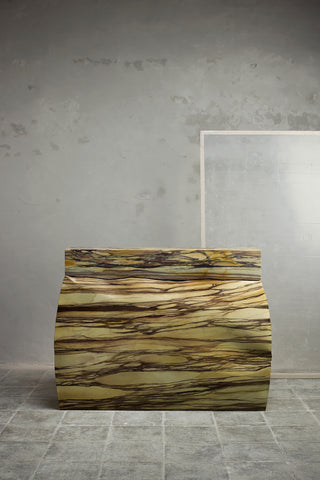 Pattern Cut Console Breccia Medicea and Faux Marble