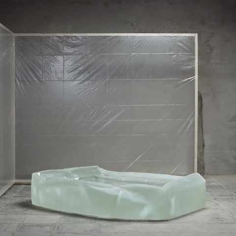 Crushed Cast Glass Coffee Table