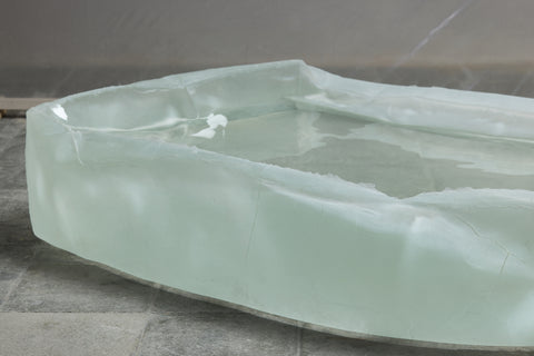 Crushed Cast Glass Coffee Table