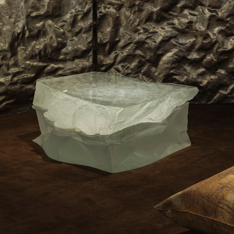 Crushed Coffee Table Cast Glass