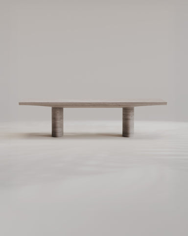 Abraccio Travertino Silver Dining Table