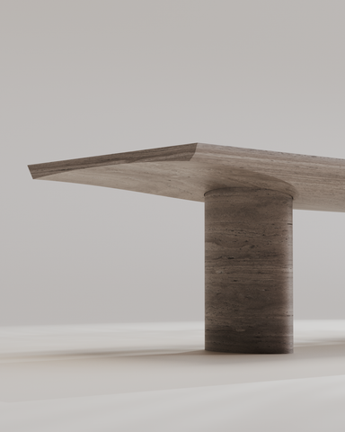Abraccio Travertino Silver Dining Table
