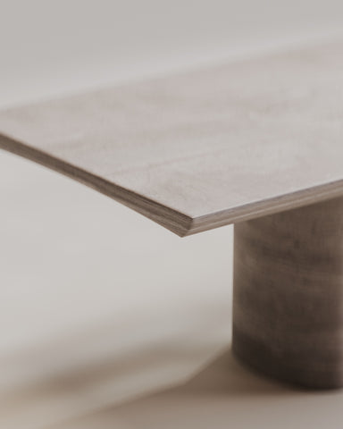 Abraccio Travertino Silver Dining Table