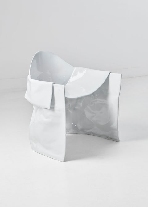 Free Form Chair White Glaze
