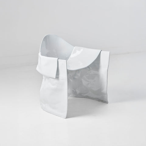 Free Form Chair White Glaze