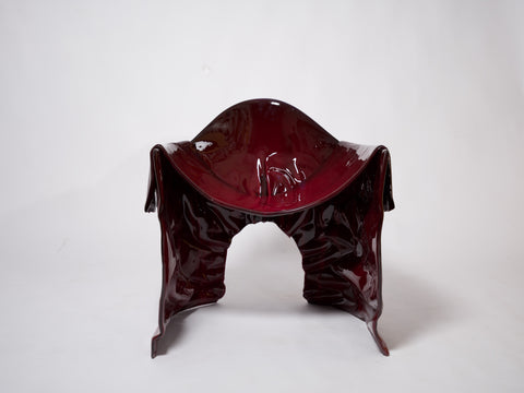 Free Form Chair Blood Red Glaze