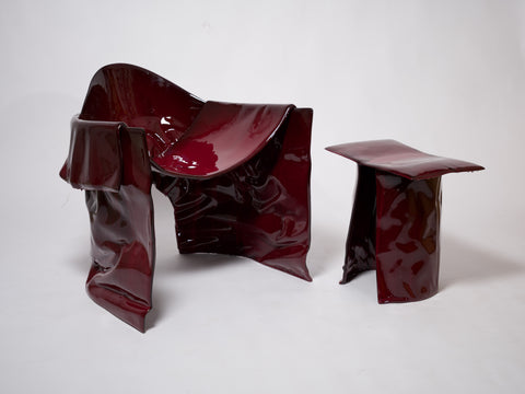 Free Form Chair Blood Red Glaze