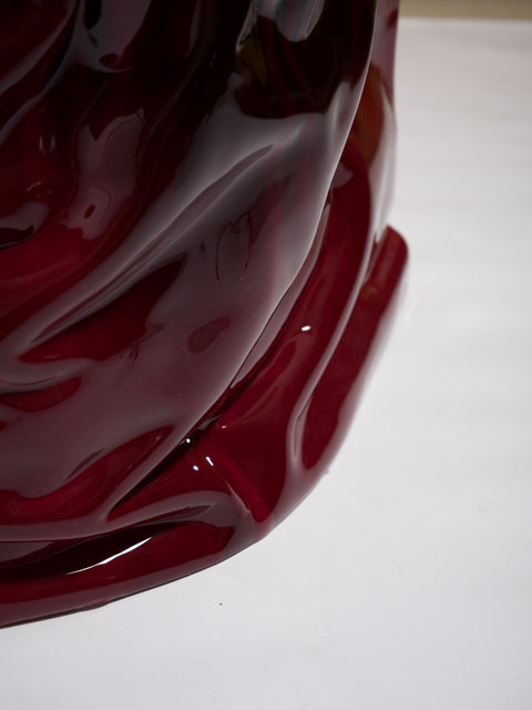 Free Form Stool Blood Red Glaze