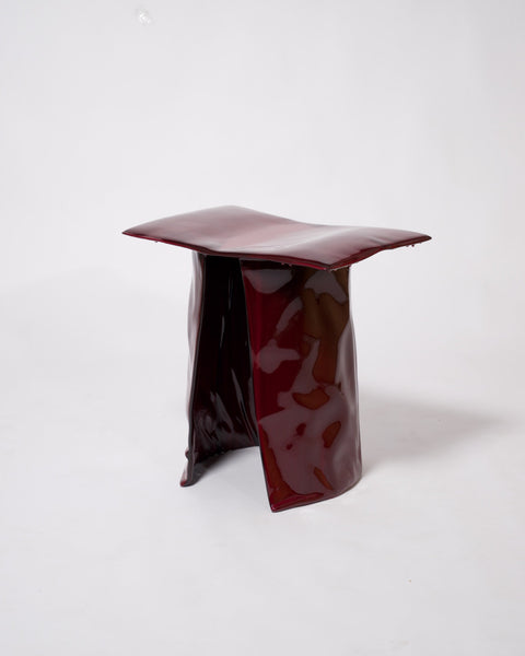 Free Form Stool Blood Red Glaze