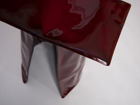 Free Form Stool Blood Red Glaze