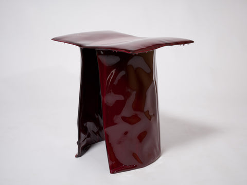 Free Form Stool Blood Red Glaze