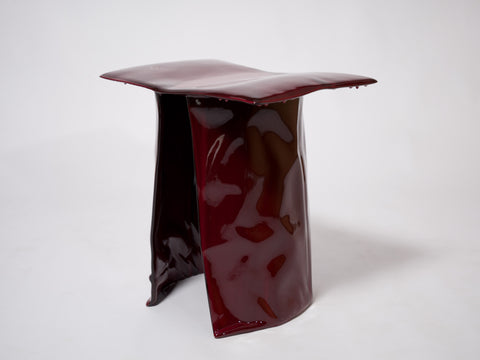 Free Form Stool Blood Red Glaze