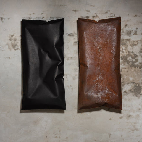 In and Ex Hale Wallpiece - Leather / Weathered Steel