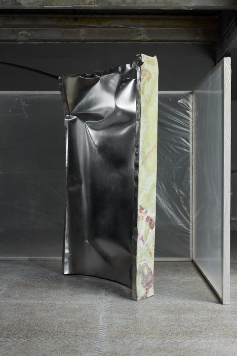 Crushed Room Divider Sanded Steel - Onyx