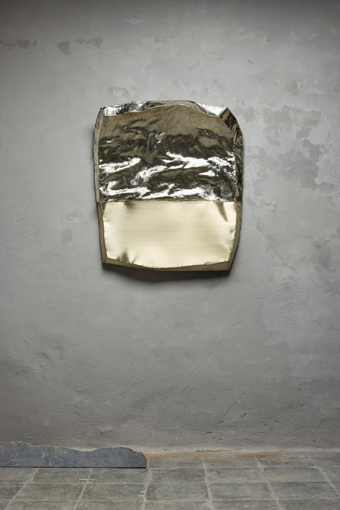 Pattern Cut Wall Piece Liquid Silver