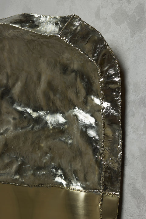 Pattern Cut Wall Piece Liquid Silver