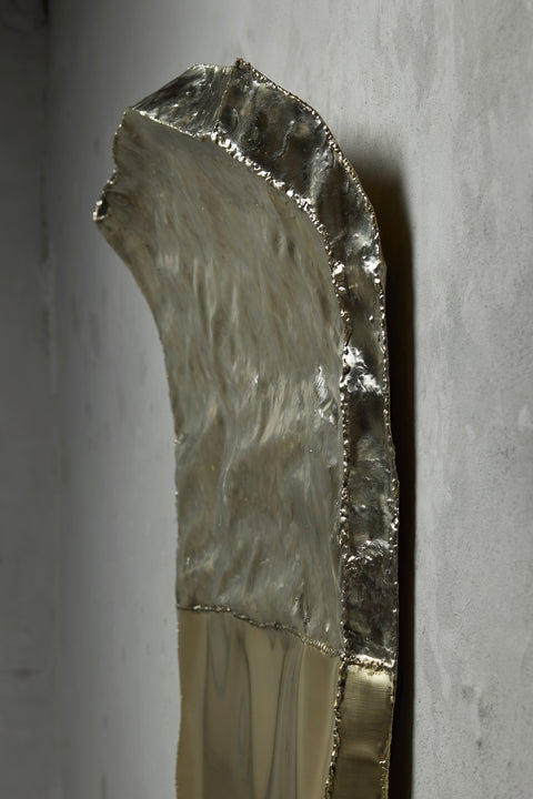 Pattern Cut Wall Piece Liquid Silver