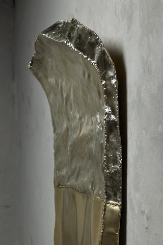 Pattern Cut Wall Piece Liquid Silver