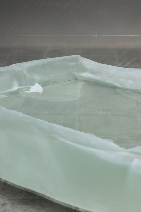 Crushed Cast Glass Coffee Table