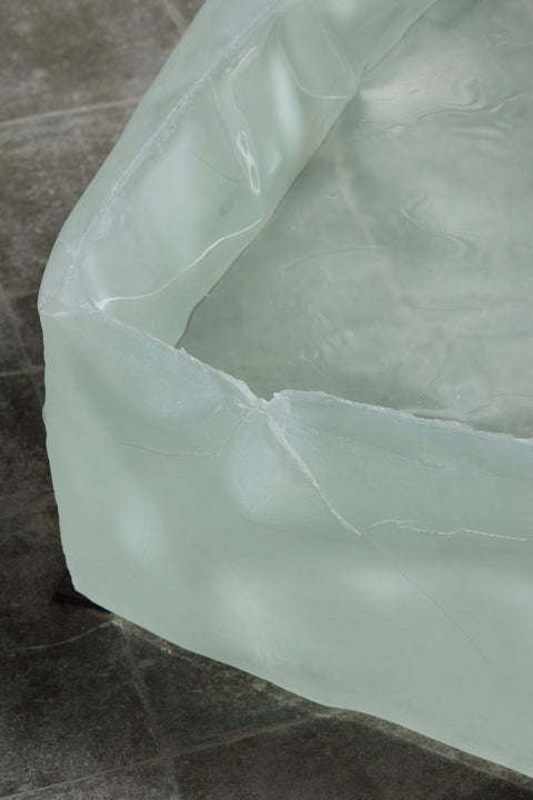Crushed Cast Glass Coffee Table