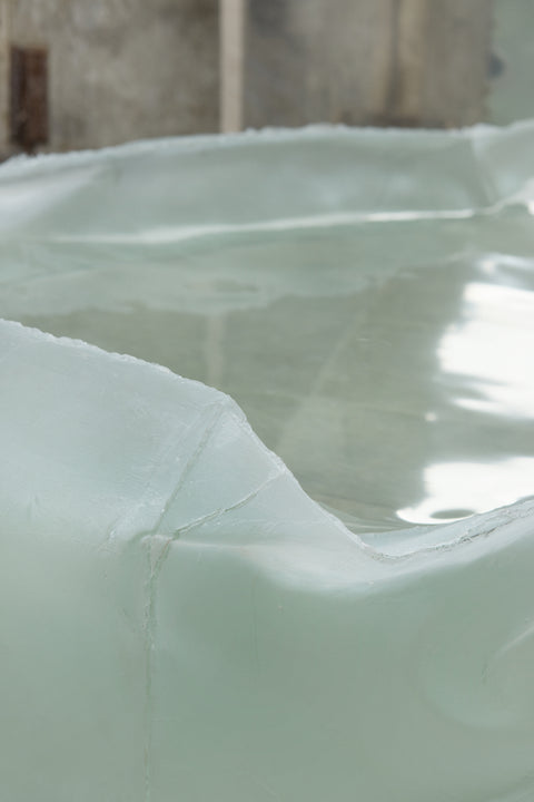 Crushed Cast Glass Coffee Table