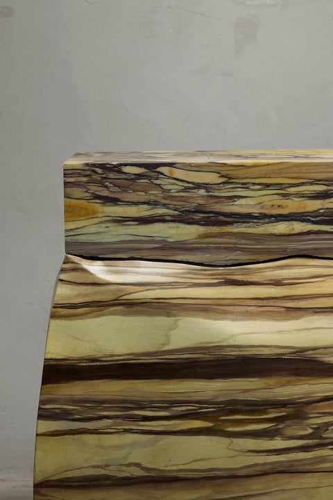 Pattern Cut Console Breccia Medicea and Faux Marble