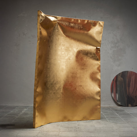 Crushed Room Divider Gold Gilded