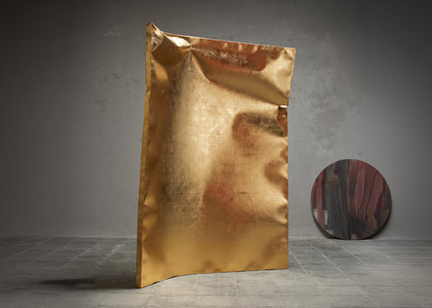 Crushed Room Divider Gold Gilded