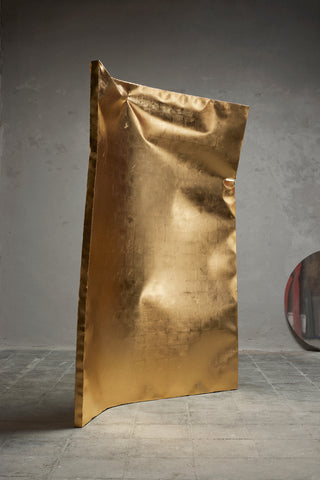Crushed Room Divider Gold Gilded