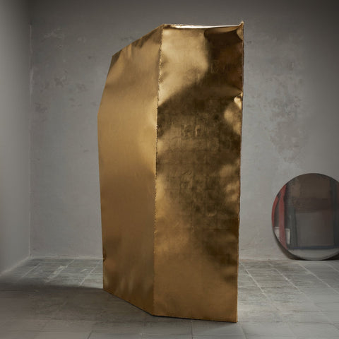 Crushed Room Divider Gold Gilded