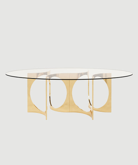 Fuga Ellipse Table - Glass Top