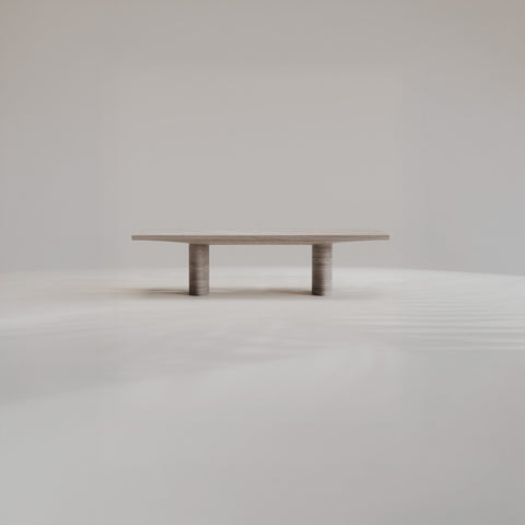Abraccio Travertino Silver Dining Table