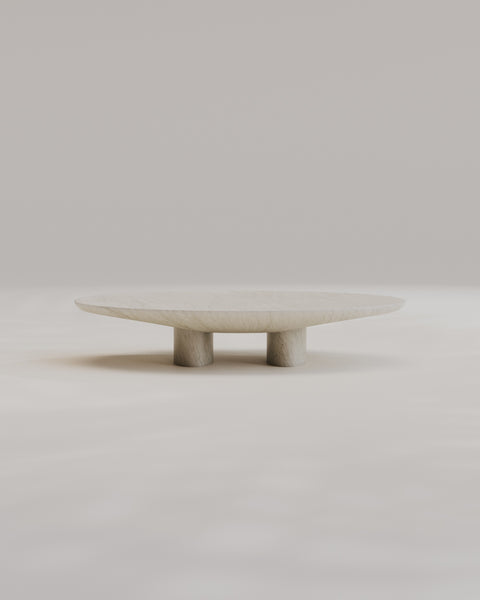 Abraccio White Kyknos Oval Coffee Table