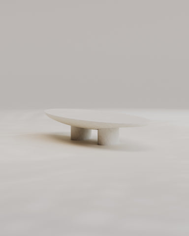 Abraccio White Kyknos Oval Coffee Table