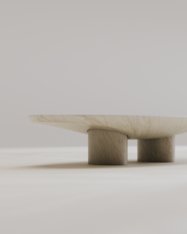 Abraccio White Kyknos Oval Coffee Table