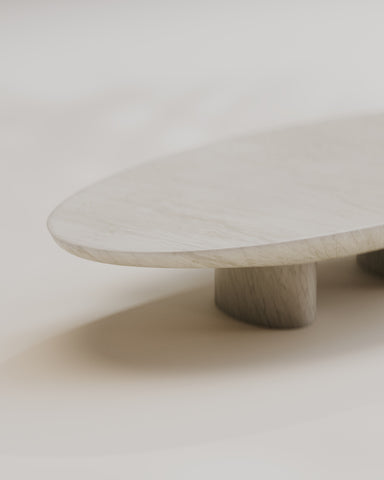Abraccio White Kyknos Oval Coffee Table