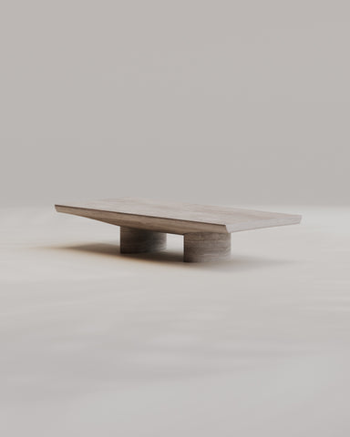 Abraccio Travertino Silver Rectangular Coffee Table