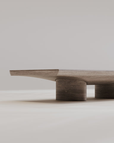 Abraccio Travertino Silver Rectangular Coffee Table