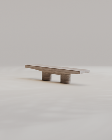 Abraccio Travertino Silver Bench