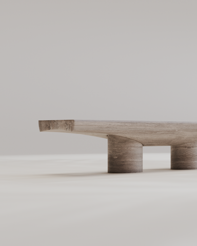 Abraccio Travertino Silver Bench