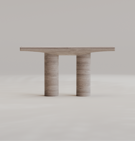 Abraccio Travertino Silver Console