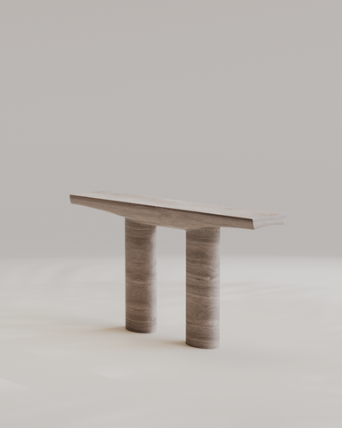 Abraccio Travertino Silver Console
