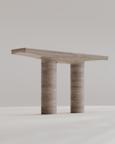 Abraccio Travertino Silver Console