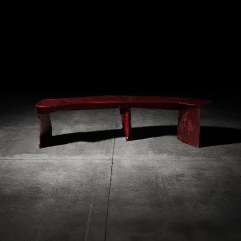 Crimson Swoon Curved Bench