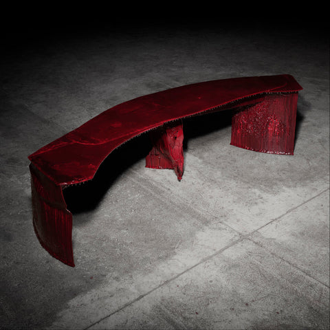 Crimson Swoon Curved Bench