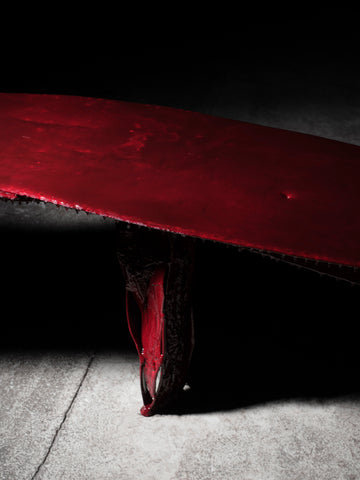 Crimson Swoon Curved Bench