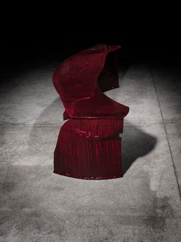 Crimson Swoon Curved Bench