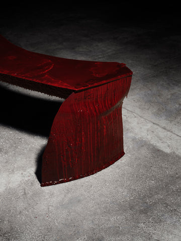 Crimson Swoon Curved Bench