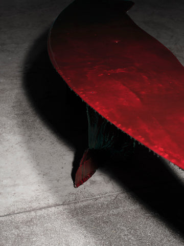 Crimson Swoon Curved Bench